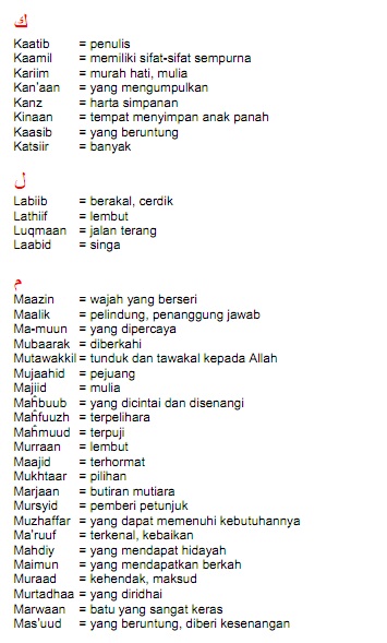 l e s t a r i a m a l i a n i: Nama - Nama Bayi Laki ...