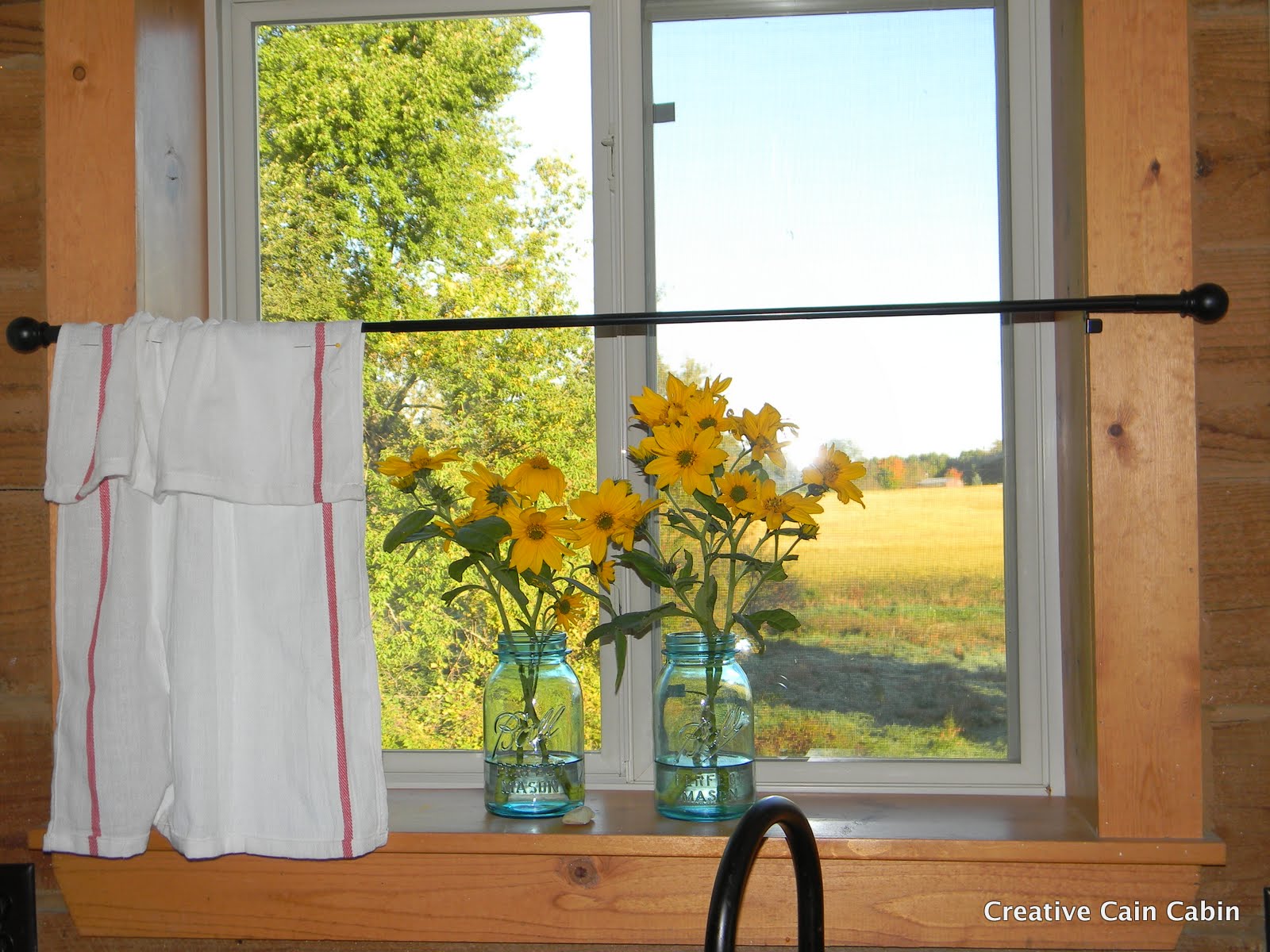 No Sew Dish Towel Kitchen Curtain Creative Cain Cabin