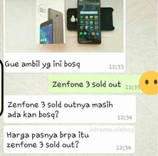 meme kocak beli hp type sold out
