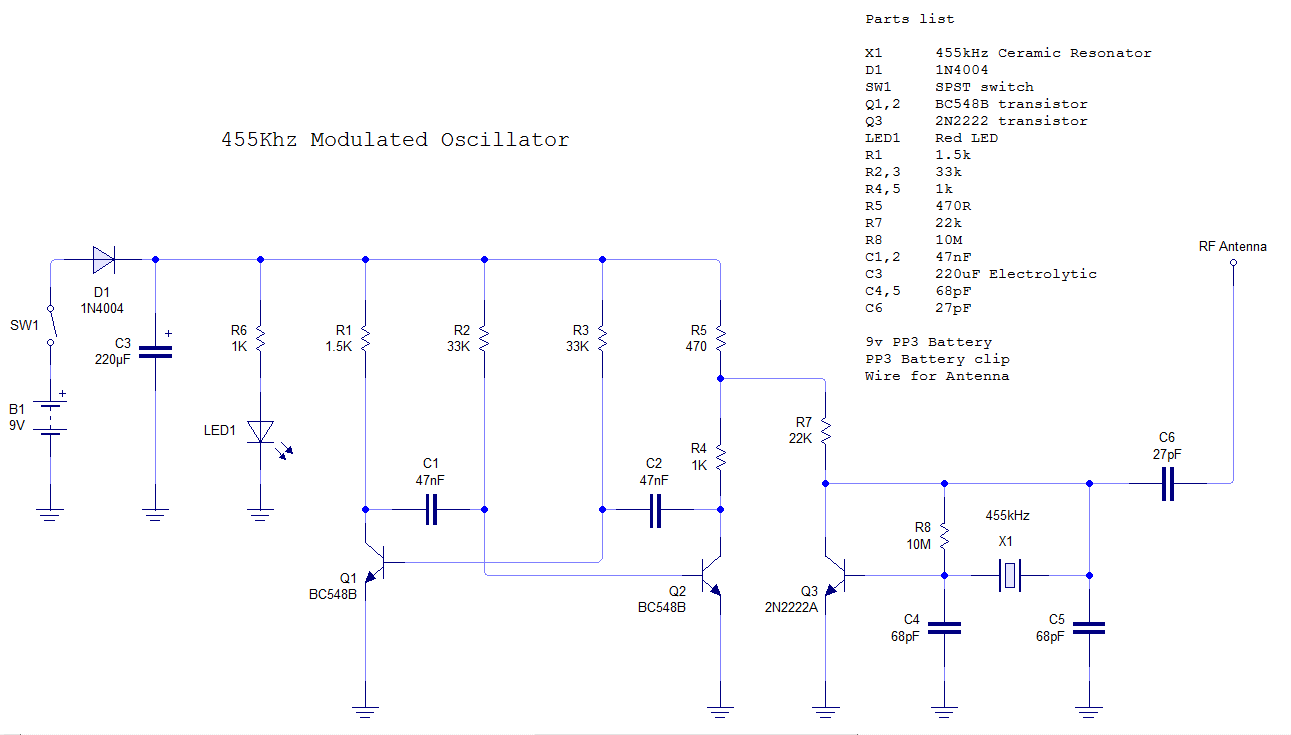 Electronics: 455kHz IF Signal Generator with AM Modulation