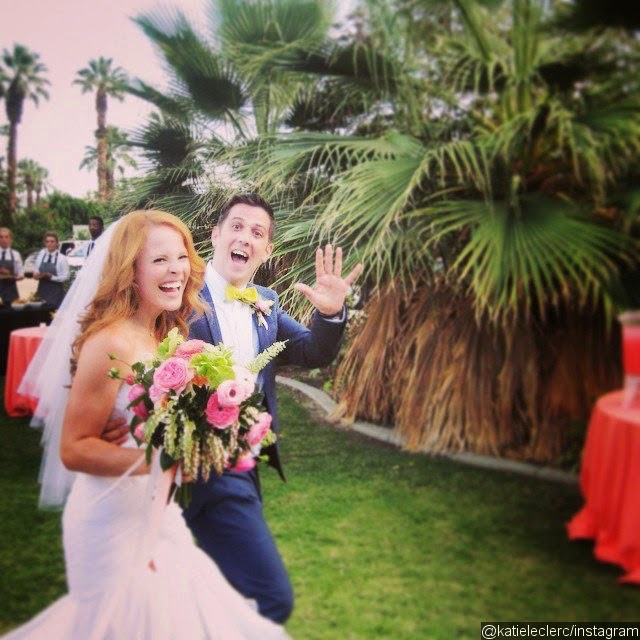 Red carpet wedding Katie Leclerc and Brian Habecost Red Carpet Wedding