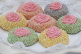 My Recipe for Pretty Pastel Thumbprint Cookies was mentioned on Shari's Berries Blog