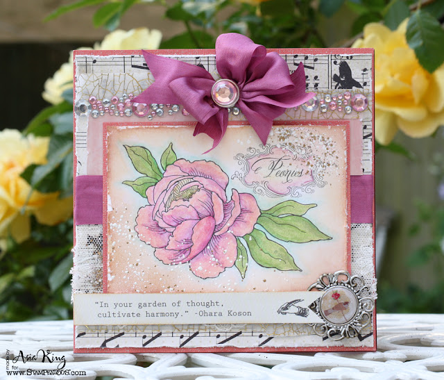 Stampendous Peony Spray and Frantage