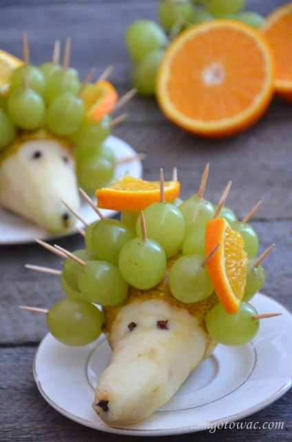 Jeżyk z gruszki i winogron