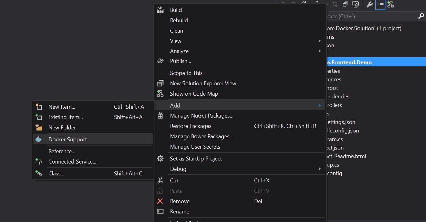 Como crear una aplicación Core y almacenarla en un contenedor de