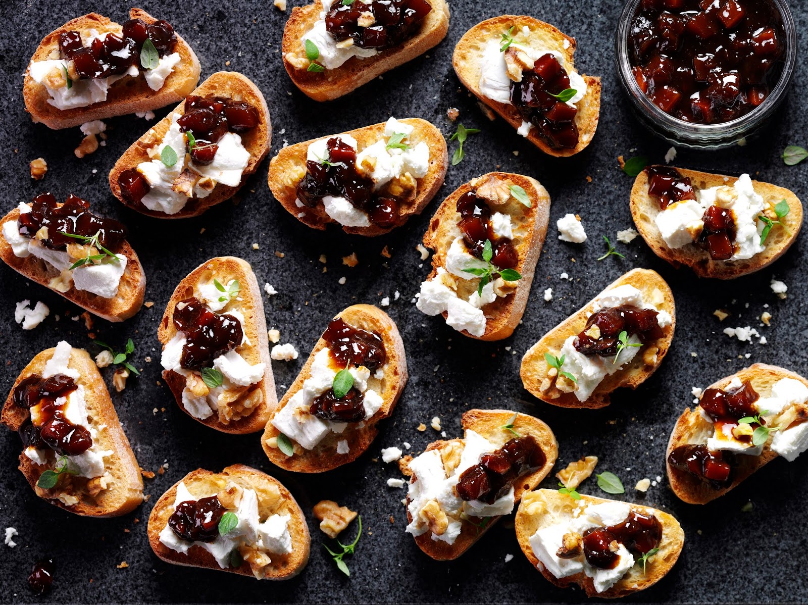 Goats Cheese Crostini Savoury Party Snack Ideas Claire Justine