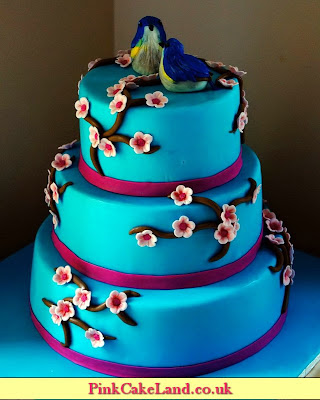 wedding blue cake - london patisserie