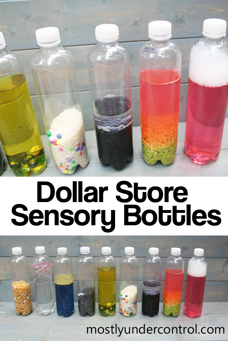 Sensory Bottles from The Dollar Store Mostly Under Control