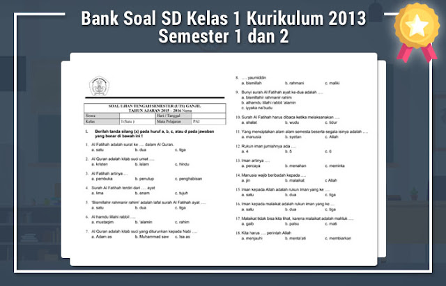 Bank Soal SD Kelas 1 Kurikulum 2022 Semester 1 dan 2
