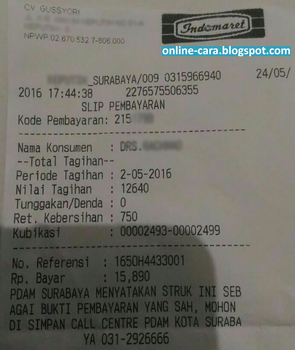 Cara Bayar PDAM di Indomaret - online-cara