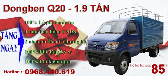khuyến mại 100% chi phí hoàn thiện xe Dongben Q20 | Dongben 1 tấn 9