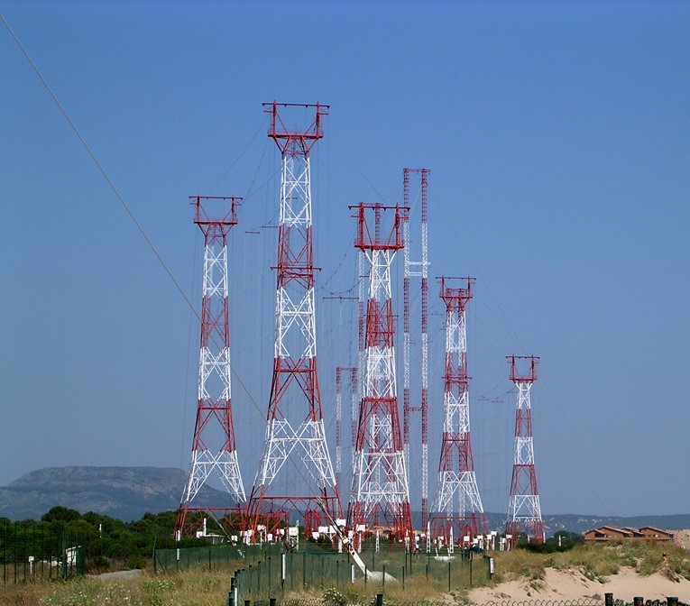 Radio Liberty Curtain Array Antenna at Platja de Pals, Spain. Also see