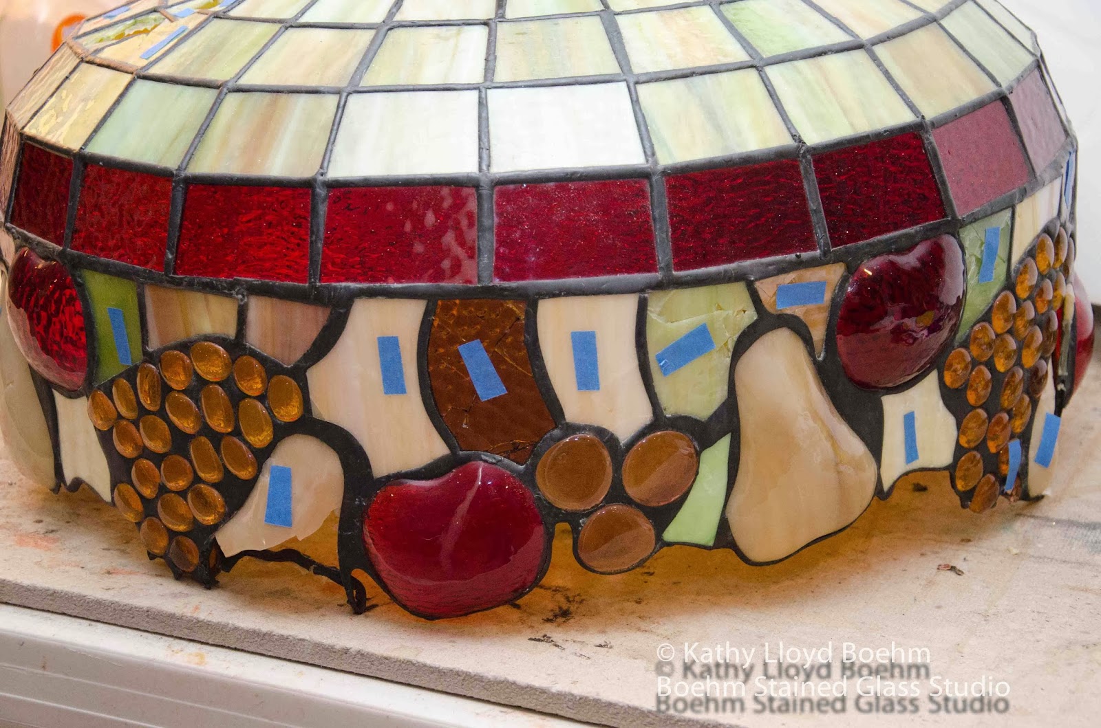 Boehm Stained Glass Blog Fruit Lamp Repair 6
