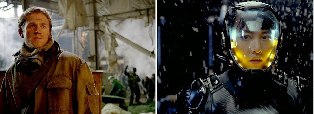 Charlie Hunnam as Raleigh Becket and Rinko Kikuchi as Mako Mori in Guillermo del Toro's Pacific Rim (2013)