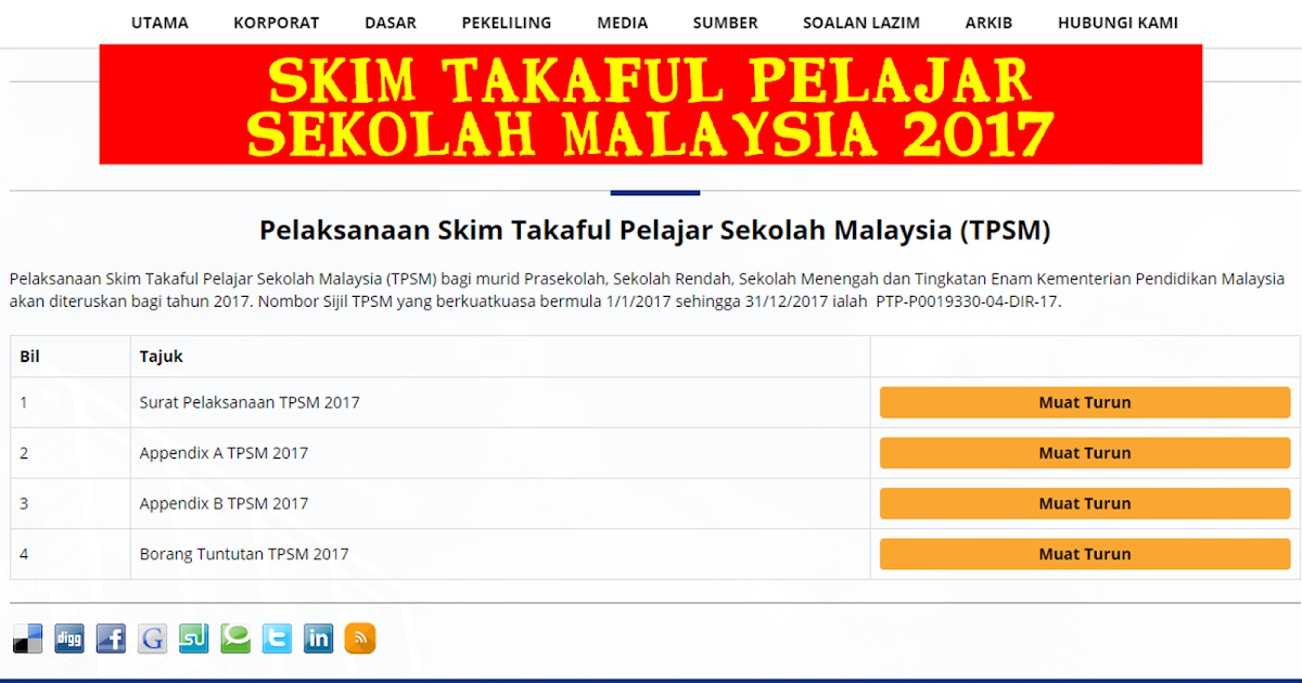 Cikgu Hijau Skim Takaful Pelajar Sekolah Malaysia Tpsm Diteruskan Bagi Tahun 2017