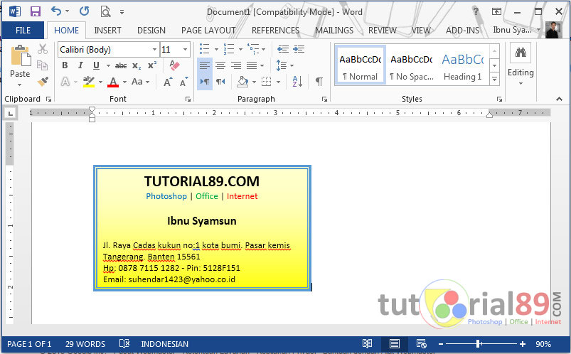 Contoh Kartu Nama Yang Bisa Di Edit – Berbagai Contoh