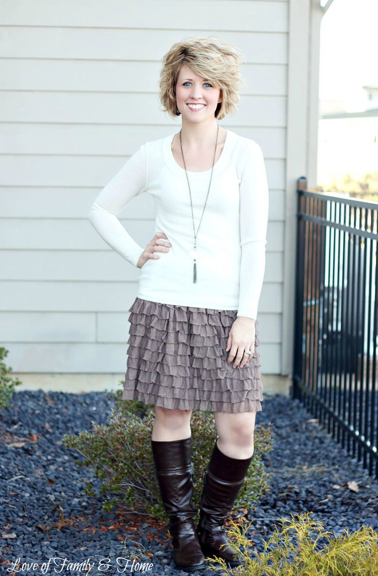 What I Wore: Ruffle Skirt (Little Spud Boutique) - Love of Family & Home