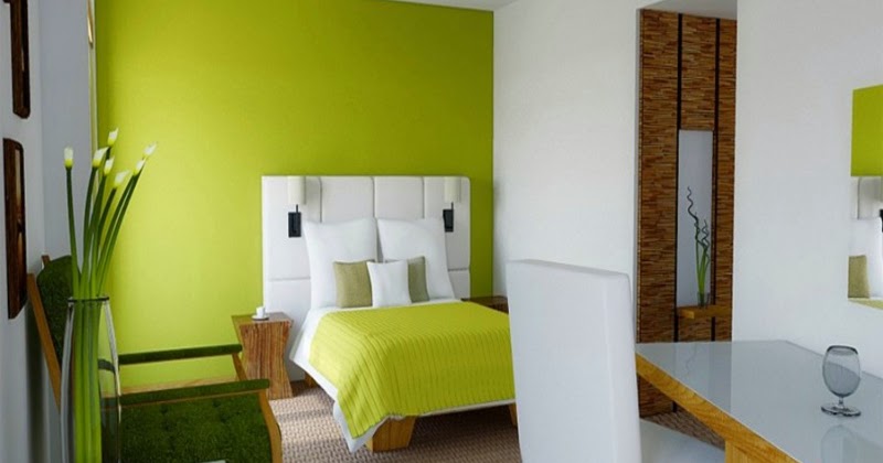  Kamar  tidur  dengan kombinasi cat  warna  hijau yang mantabz 