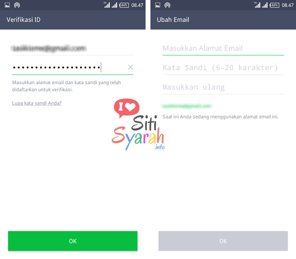 cara ganti email line android