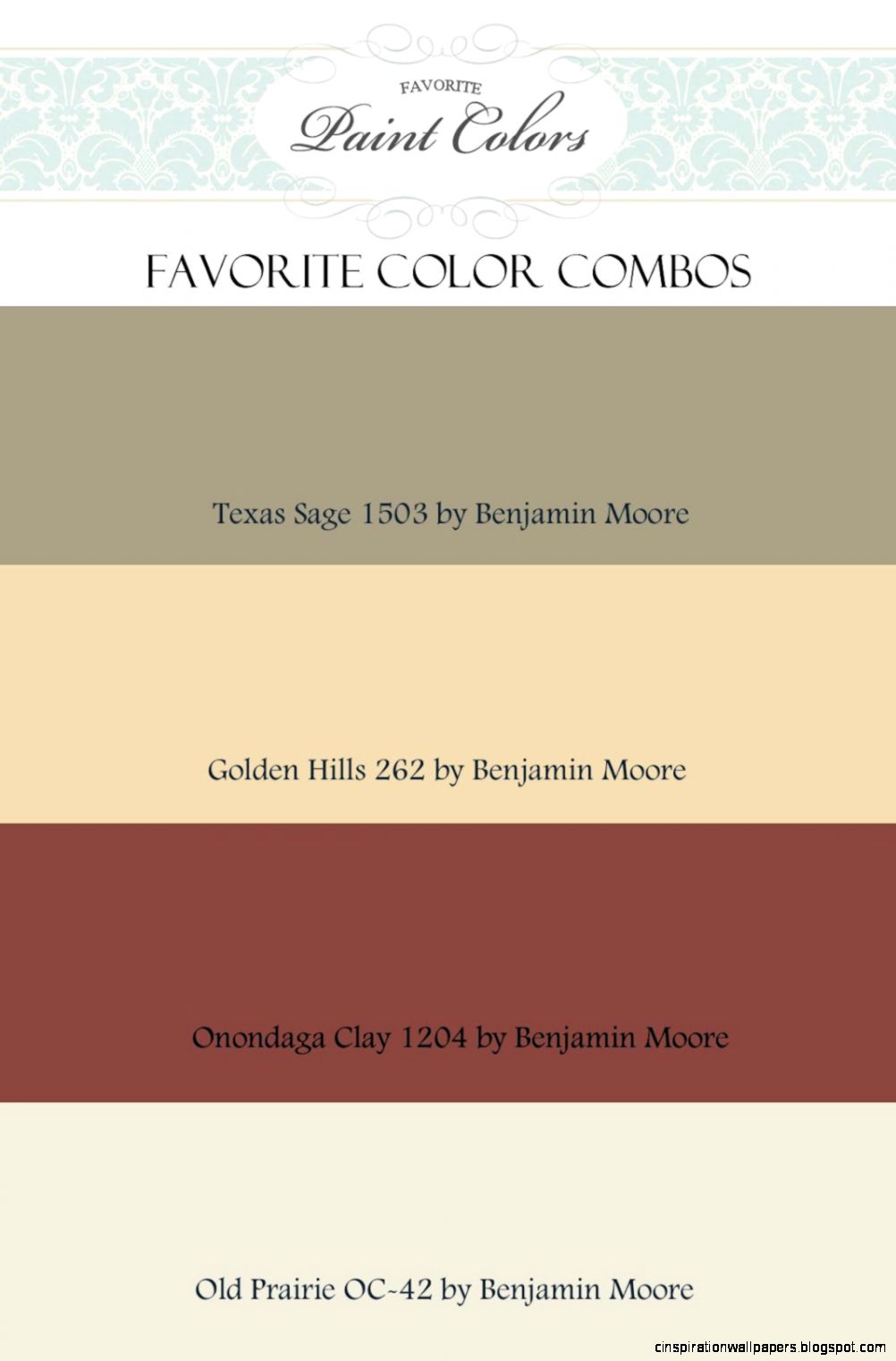 Benjamin Moore Paint Color Combinations