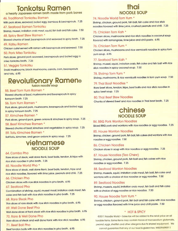 Noodle World Westwood Vegas and Food