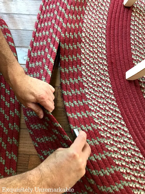 How To Trim A Braided Rug. An easy DIY to make your braided rug a custom size.