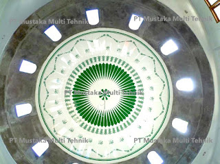 Plafon Kubah Masjid Dekoratif Warna - Copyright : PT Mustaka Multi Tehnik