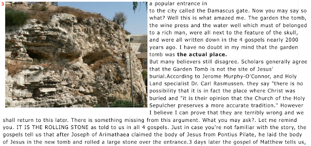 Garden tomb of Jesus. And the GREAT STONE, Mark 16:4,