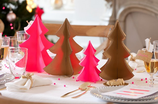 Deco Navidad: La mesa de Nochebuena en dorado y rosa : 