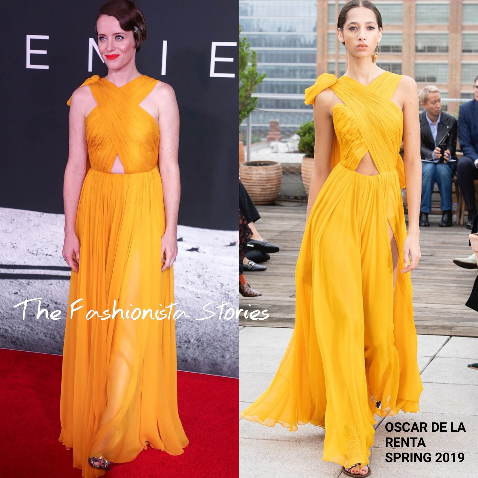 oscar de la renta yellow dress