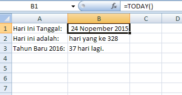 Rumus Excel Menghitung Jumlah Hari Dalam Tahun Ini