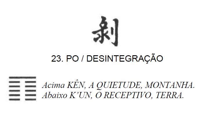 Imagem de 'Po / Desintegração' - hexagrama número 23, de 64 que fazem parte do I Ching, o Livro das Mutações