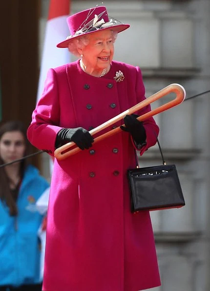 Queen Elizabeth II attended the launch of The Queen's Baton Relay for the XXI Commonwealth Games at Buckingham Palace