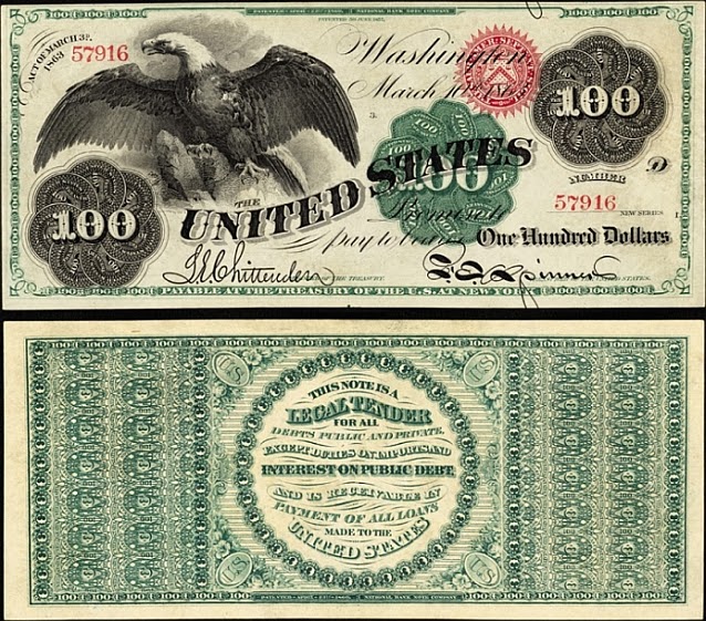 100 долларов Соединённых Штатов (северян), 1863 год