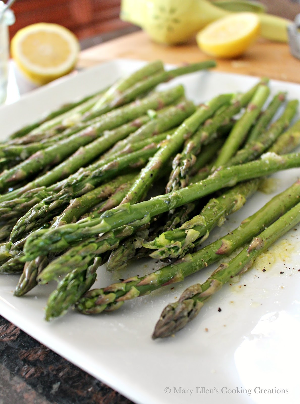 Mary Ellen's Cooking Creations Grilled LemonGarlic Asparagus with