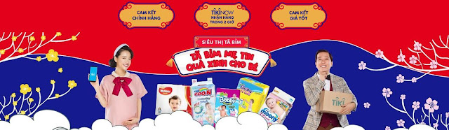 Tặng mã giảm giá Tiki 2019: Tã bỉm mẹ Tin - quà xinh cho bé