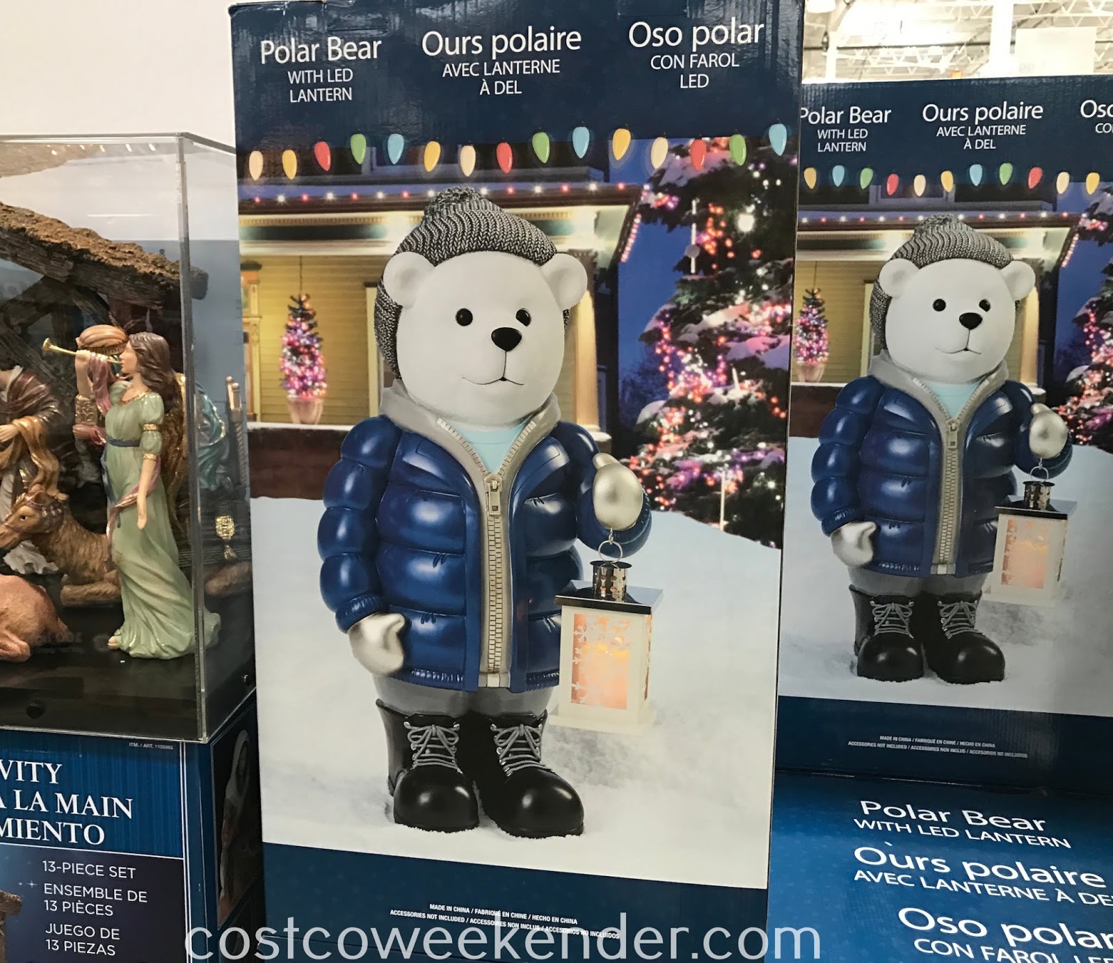 Polar Bear Greeter with LED Lantern Costco Weekender