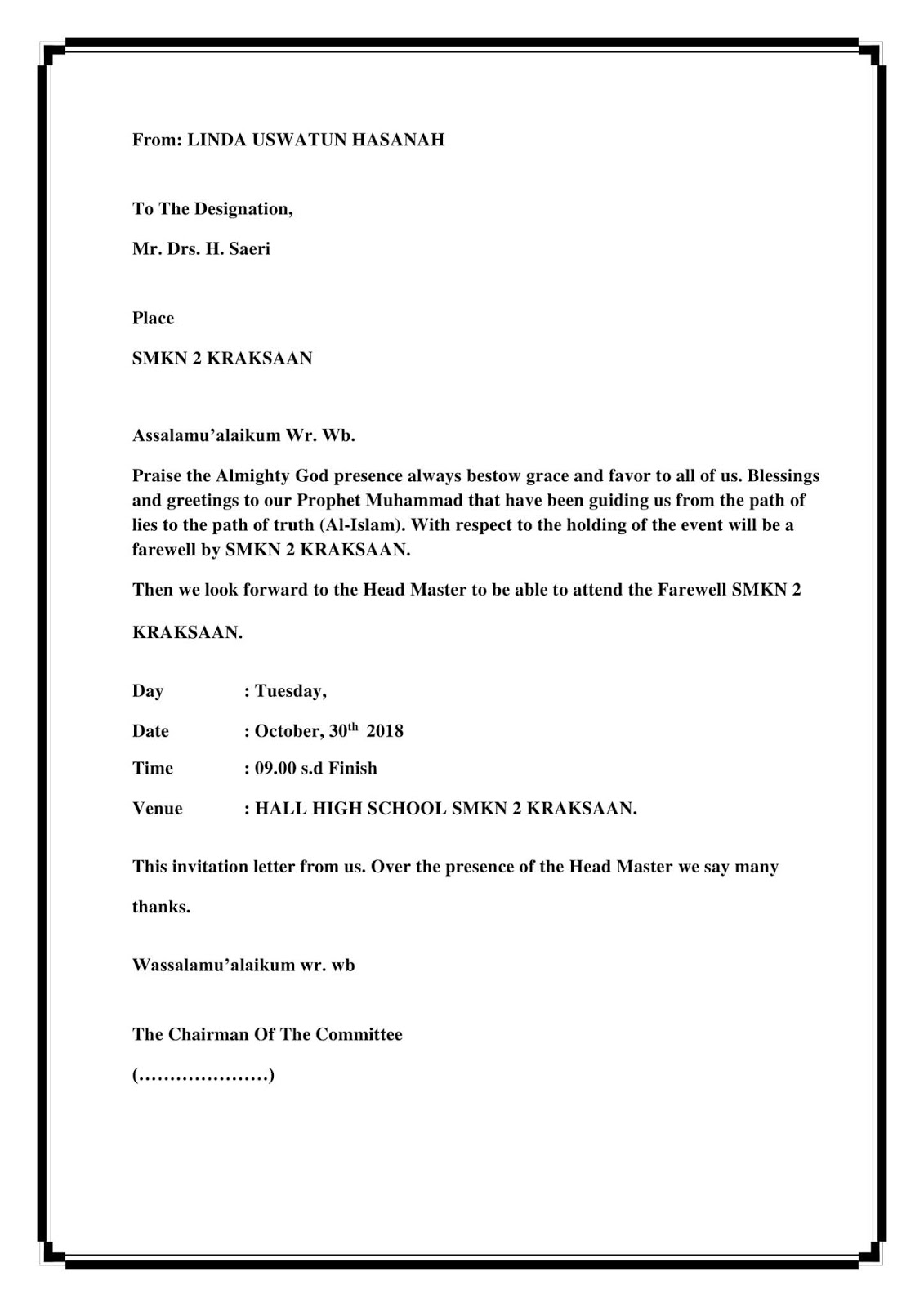 ENGLISH TASK Types Of Invitation
