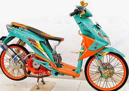 Gambar Motor Drag BeAT Yang Penuh Warna Warni | Koleksi Gambar Motor