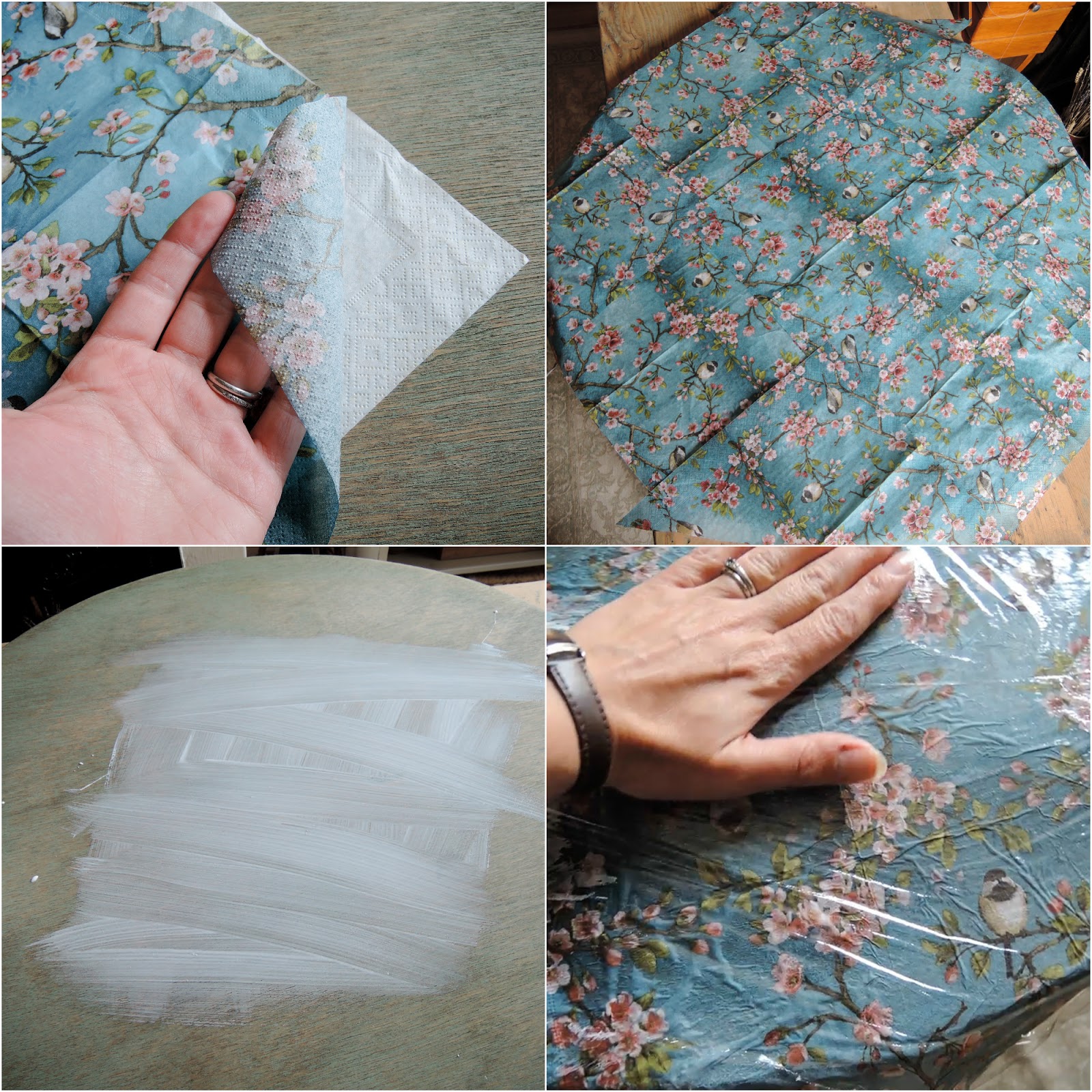 How to Decoupage Furniture with Floral Napkins - Semigloss Design