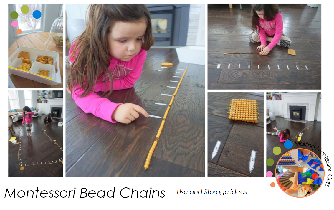 Montessori Bead Chains DIY Printable Beads, Use and Storage Ideas