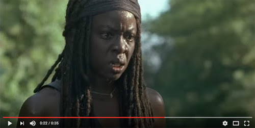 Michonne looking to be in shock about something