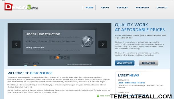 Free Design Portfolio CSS Website Template