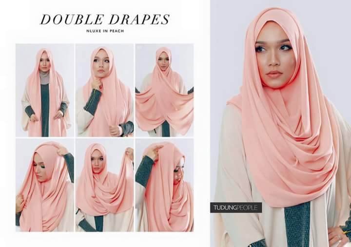 cara pakai shawl pleated