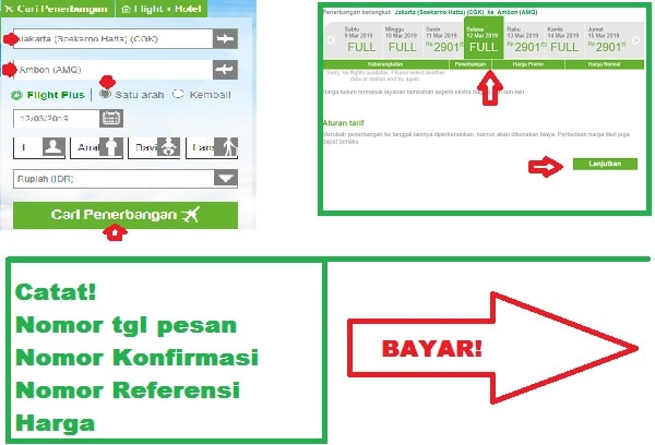 Cara bayar tiket pesawat via atm bni