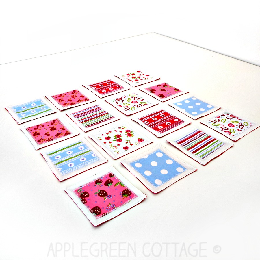 Fabric Scraps to Toys EasySew Memory Game AppleGreen Cottage