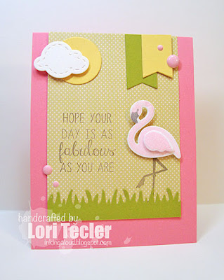 Fabulous Flamingo card-designed by Lori Tecler/Inking Aloud-stamps and dies from Reverse Confetti
