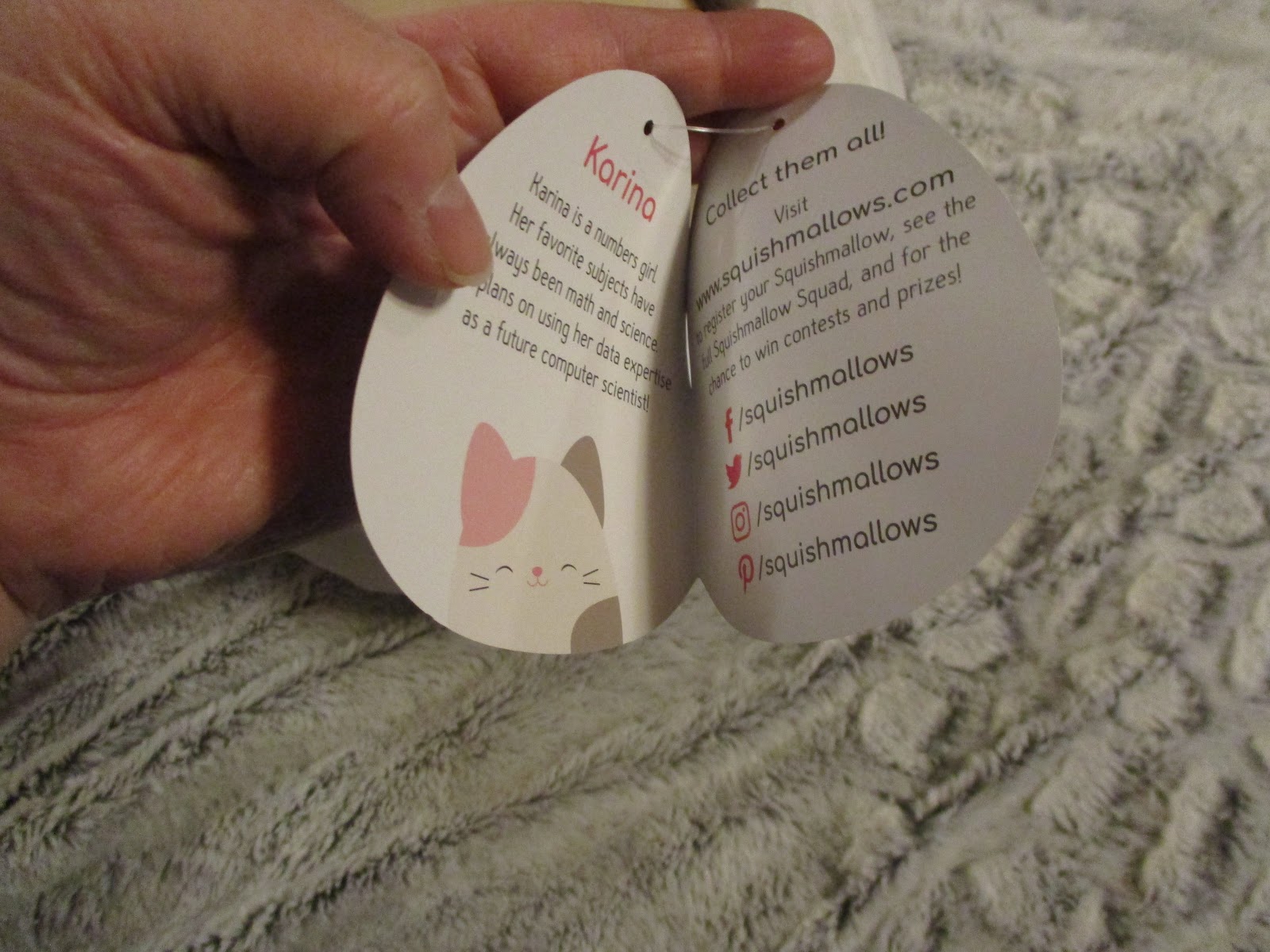 karina squishmallow tag