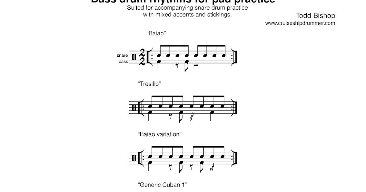 Cruise Ship Drummer! Bass drum rhythms for pad practice