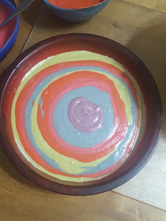 Spooky Halloween Zebra Cake - Look at the coloured ripples!